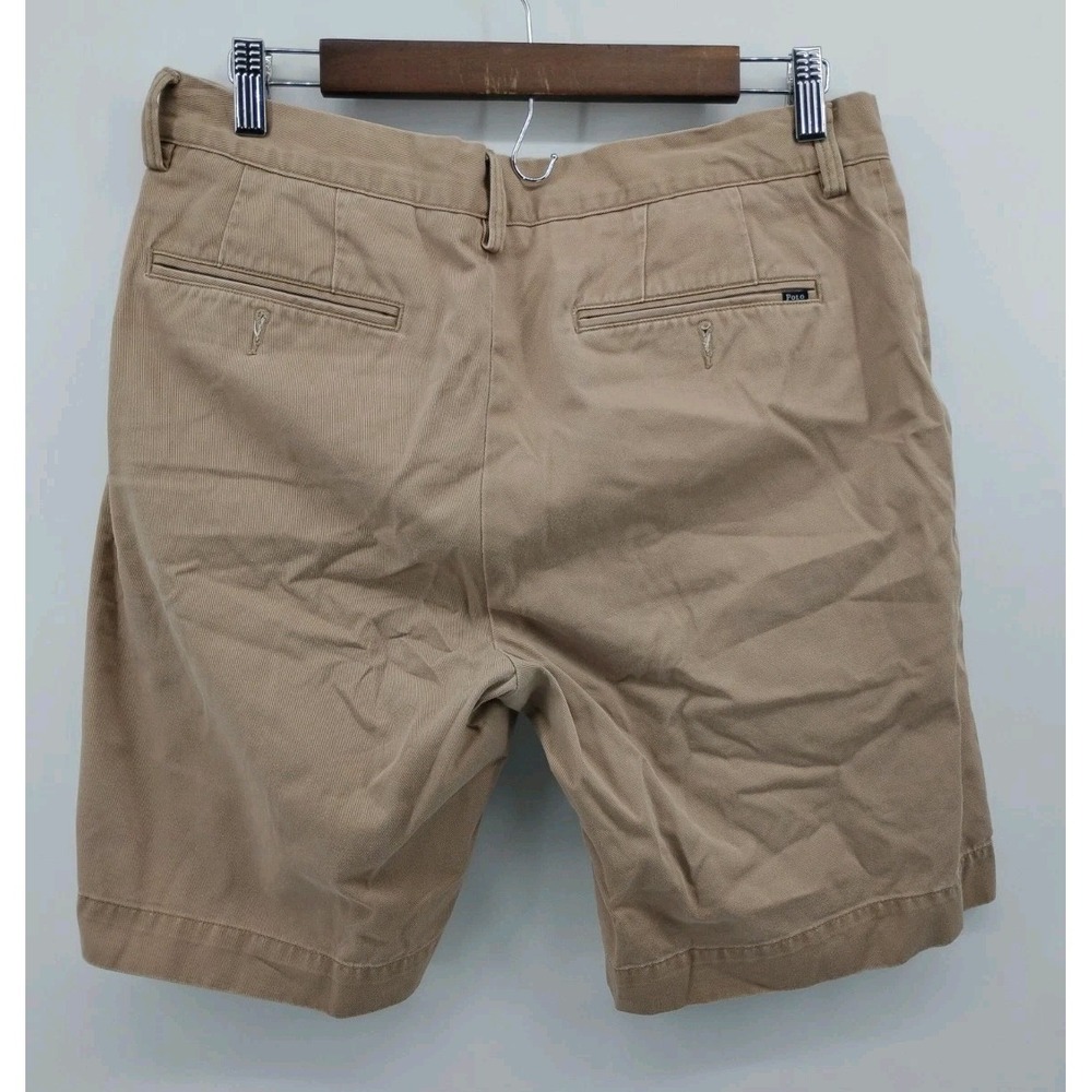 Polo Ralph Lauren Shorts Mens 32 Khaki Classic Fit 9 Inch Chino Flat Front - Picture 2 of 8